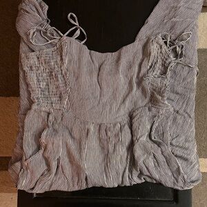 Light Blue Striped Jumpsuit